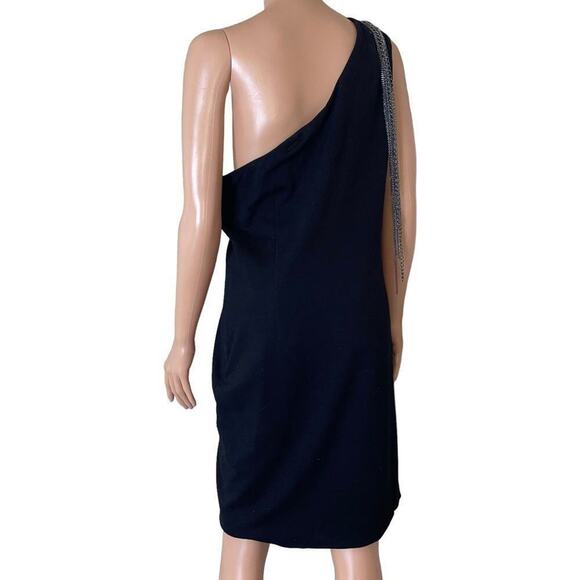 Marc New York dress black wool one strap W/shoulder strap chain detail SZ 14 - Picture 5 of 10